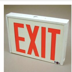 ENCORE 8" EXIT WHITE LED BATTERY AC ONLY UNIVERSAL MOUNT