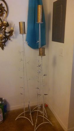 3 Long candle holders