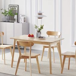 dining table with two chairs and bench set