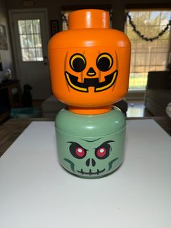 LEGO Halloween Head Storage Containers Set of 2