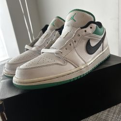 Air Jordan 1 Low White Lucky Green