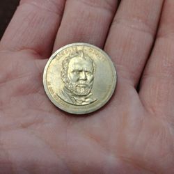 Ulysses S. Grant One Dollar Coin With Odd Misprint On Backside