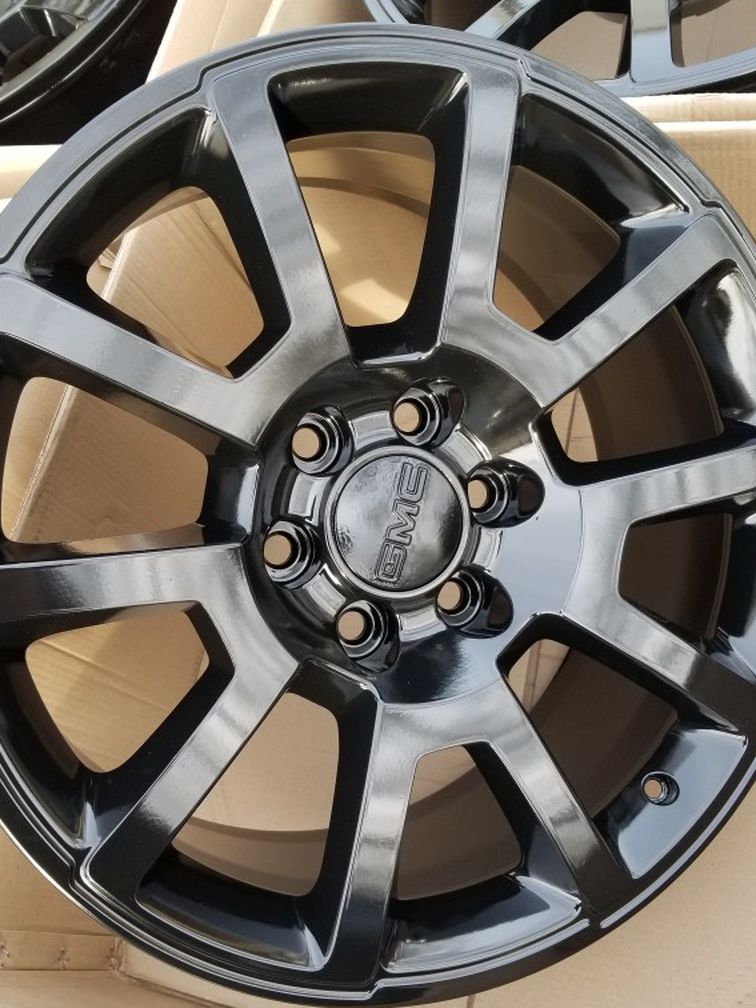 20" GM black factory stock wheels/rims sierra yukon denali NEW SET!