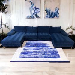 Blue 2-Chaise Wayfair Sectional Couch Sofa **ALL NYC DELIVERY**