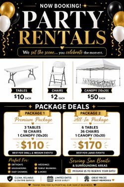 Tables,Chairs,and Canopies