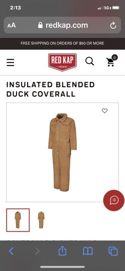 New Red Cap INSULATED BLENDED DUCK COVERALL . Medium
