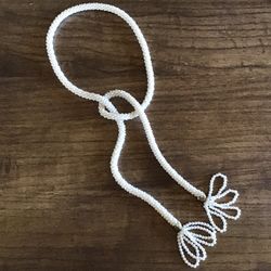 Vintage Faux Pearls Rope Necklace 