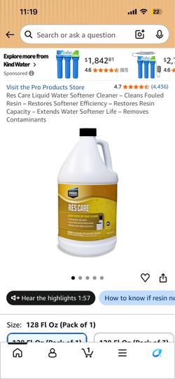 Res Care Liquid Water Softener Cleaner 128 Fl Oz