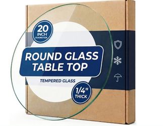 Orviana 60 Inch Round 1/4" Thick Pencil Polished Edge Tempered Glass Table Top With 6 Bumpers – Glass Table Tops Cut To Size, Scratch & Heat Resistant
