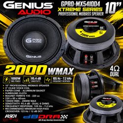 GENIUS AUDIO 10” XTREME SERIES MIDBASS SPEAKER $220 Each