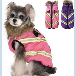 Dog Winter Coat with Harness - Waterproof Size Large 
