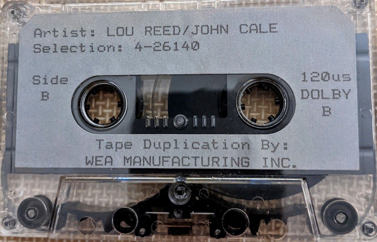 Lou Reed John Cale Promo Cassette