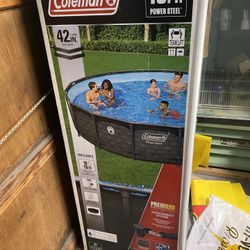 Unopened Coleman Power Steel 16 ft. x 42 in. Round Metal Frame Above Ground Pool Set