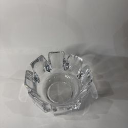 Orrefors Swedish Crystal Bowl Art Glass Signed Vintage Ashtray 6.5”
