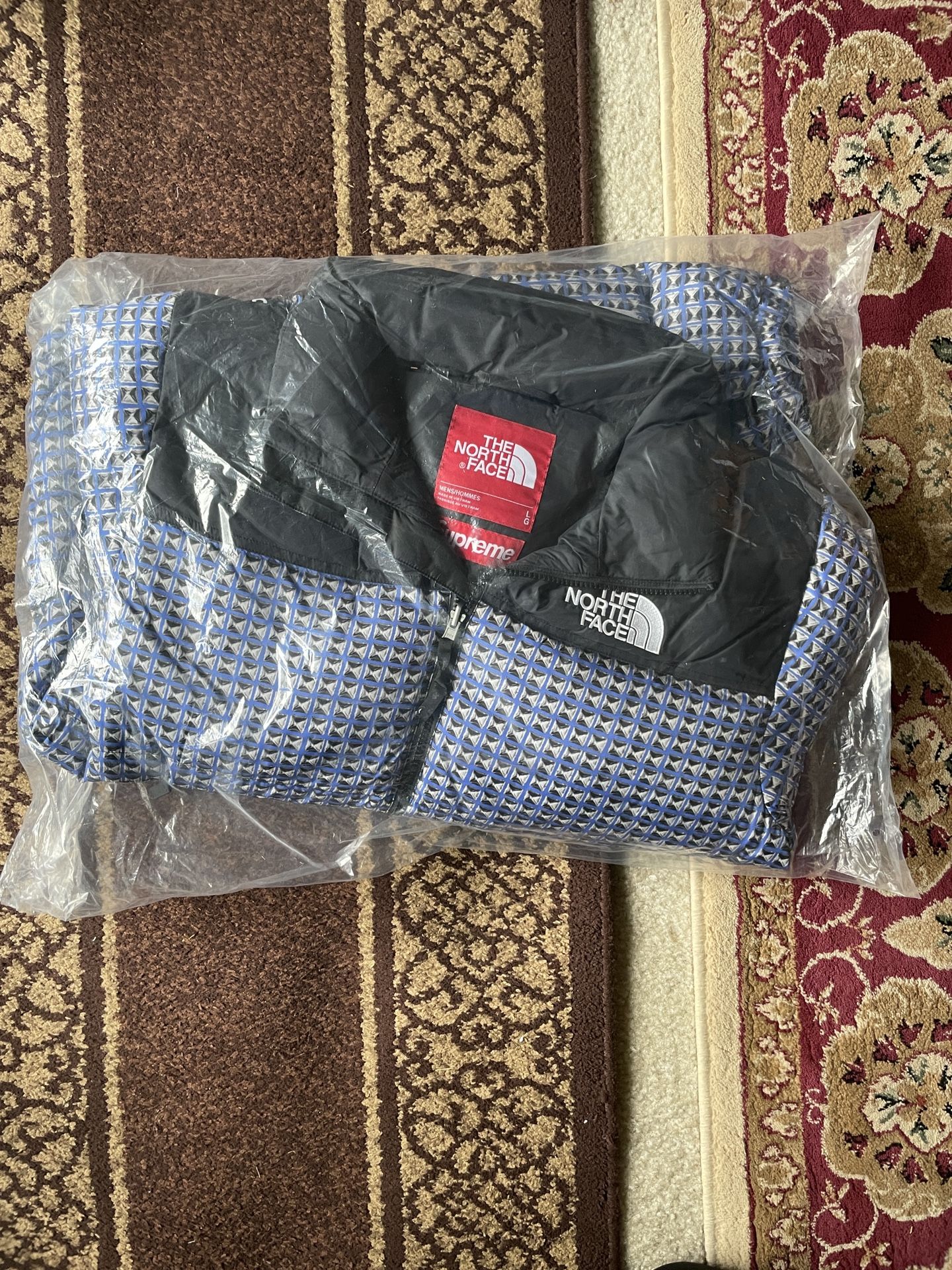 Supreme The North Face Studded Nuptse Jacket - Blue Large