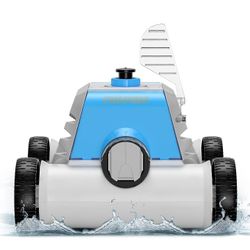 FIILPOW Cordless Robotic Pool Cleaner, Automatic Pool Vacuum with Dual-Suction, Auto-Docking, 90 Mins Runtime, Lightweight, IPX8 Waterproof, for Pools