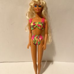 Vintage 1990 Barbie Hawaiian Fun Doll in Original Swimsuit 