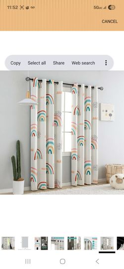 Blackout Rainbow Curtains for Kids Cute Rainbow Room Darkening Window Curtains Decorative Cartoon Black Out Curtain for Girls Bedroom Nursery, C1, 52"