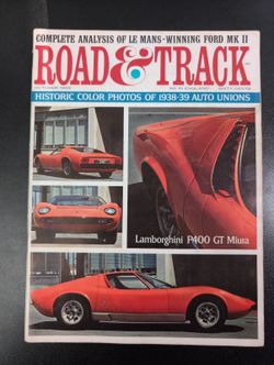 Road & Track Lamborghini P400 GT Miura October 1966 Vintage Automotive Magazine