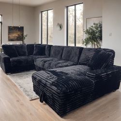 Allison Black Sectional Storage Chaise 😍🔥😍🔥