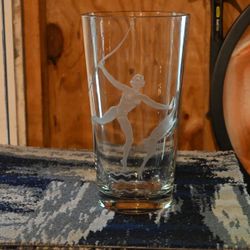 Vintage Etched Glass Vase