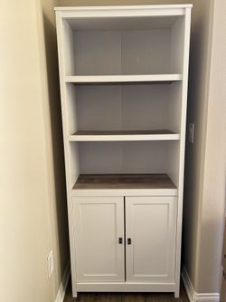 Beautiful White book shelf with storage cabinet