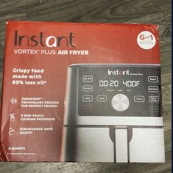 Instant Pot® 4Qt Vortex® Plus 6-in-1 Mini Air Fryer, Air Fry, Crisps, Broils, Roasts, Dehydrates, Bakes, Reheats, Stainless Steel, 4 Quarts