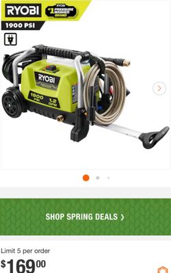 RYOBI 1900 PSI 1.2 GPM Cold Water Wheeled Corded Electric Pressure Washer