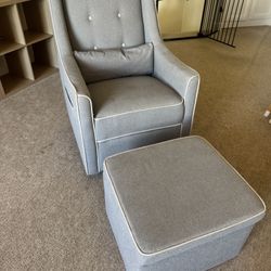 Glider Rocking Chair With Storage Ottoman 