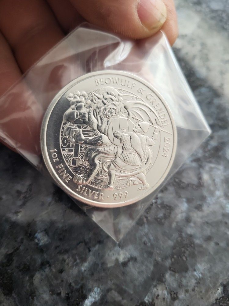 2024 Great Britain Silver Beowulf and Grendel £2 1 oz - BU