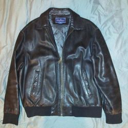 Faconnable Soft Lambskin Leather Bomber Jacket