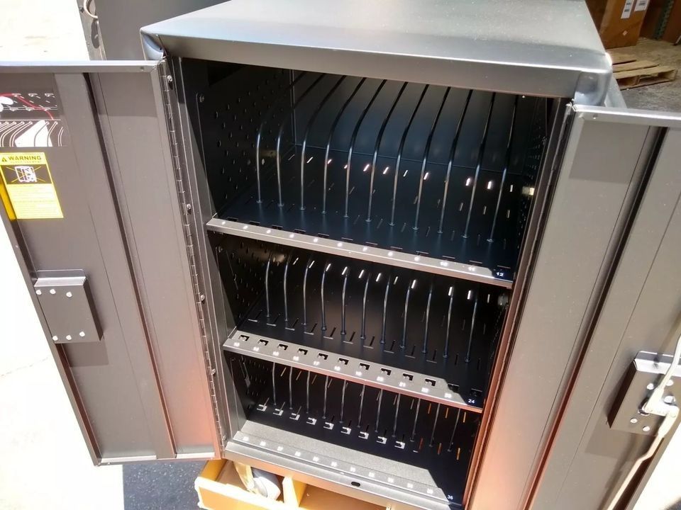 Aver E36c 36 Device 15-in Laptop Charging Cart Locking Cabinet fits Chromebook iPad Tablet