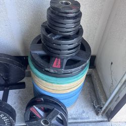 Tons Of Weights Bumper And Steel CrossFit Fitness Weightlifting 