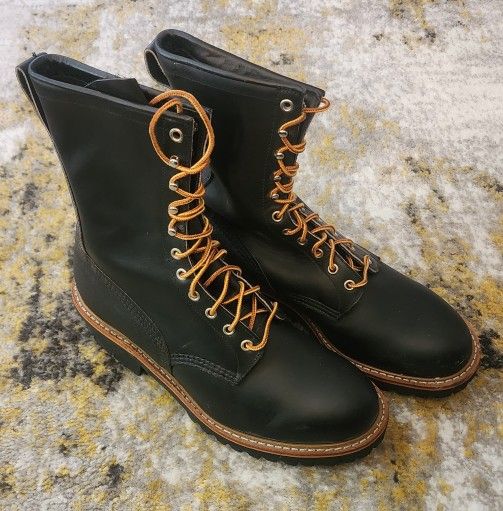 Vintage RedWing 699 soft toe black leather work boots size 10½ E