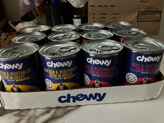 Chewy dog food cans