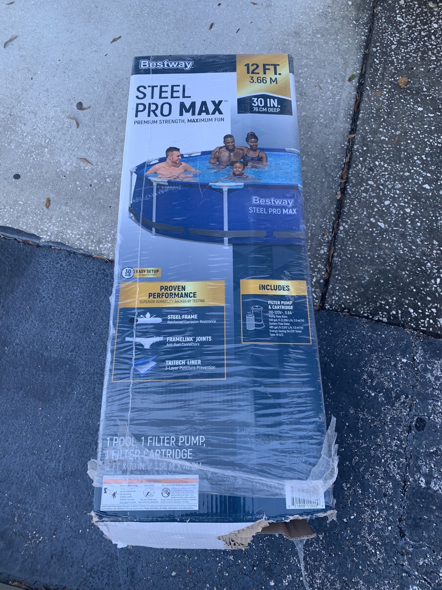 Bestway 12’ Above Pool Kit. Brand New