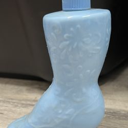 Vtg Retro Blue Boot Avon Perfume Bottle. 