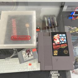 Nintendo NES Super Mario Bros 5 Screw Cart And Case + Manual