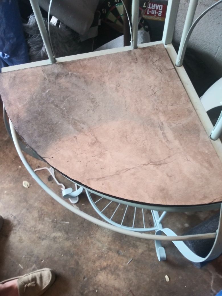 Wrought iron counter corner shelf