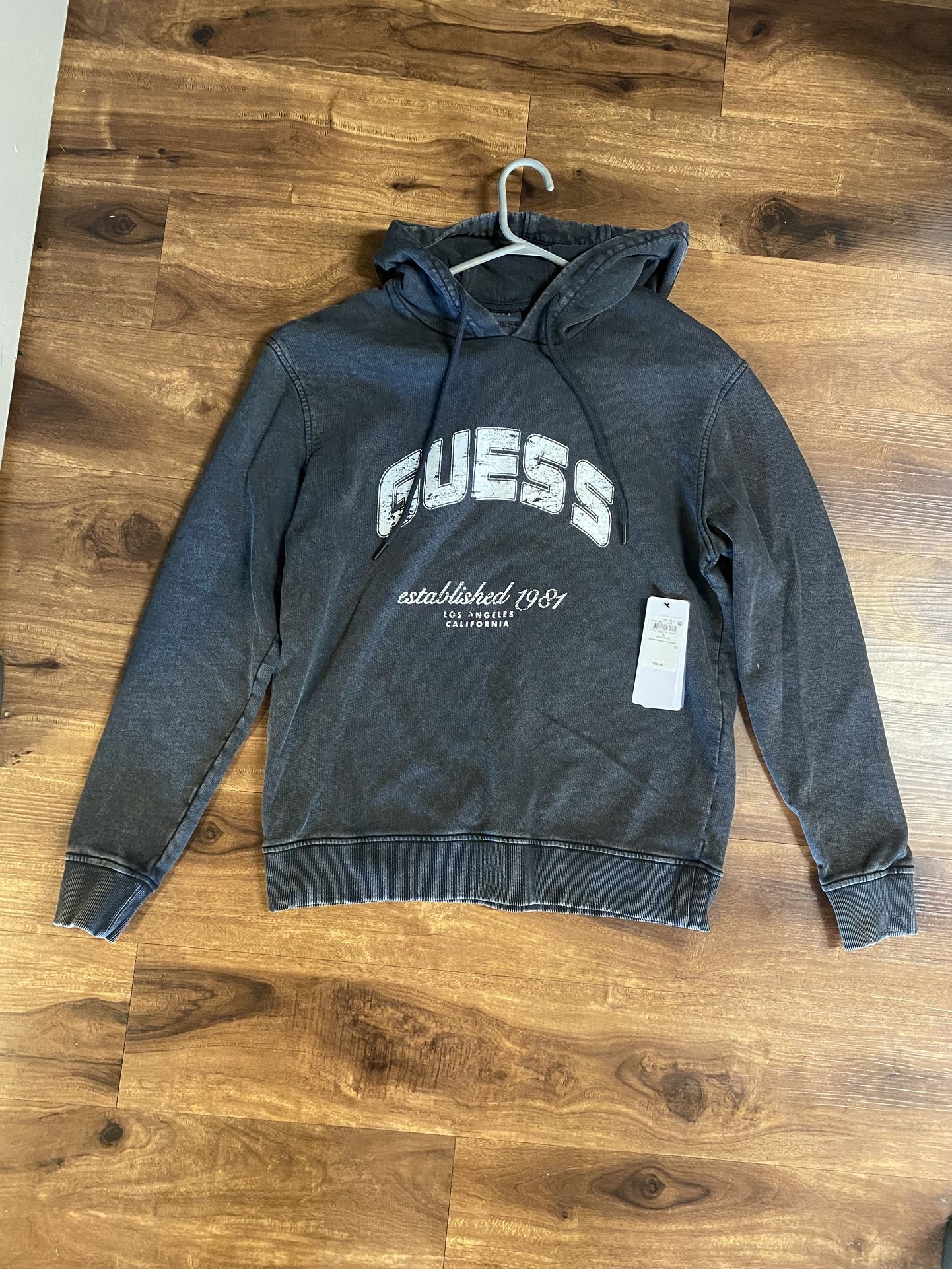 Brand New Mens Guess brand Dark Gray Sweatshirt Hoodie Up For Sale