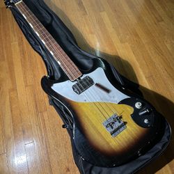 Vintage 1960s Decca Short Scale Bass Guitar – Japan – Sunburst – Original Pickup