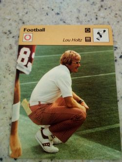 Vintage 1979 sportscaster football/ Lou holtz/ olympic collector card # 85-20