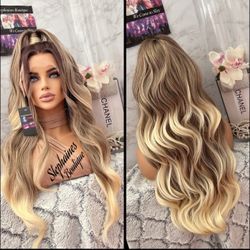 Human Hair Blended Lace front Wig 