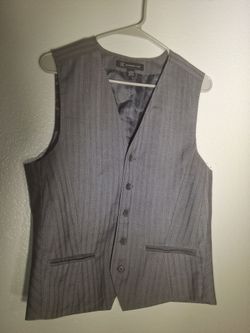 INC International Concepts Gray Pinstripe Dress Vest