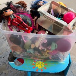 Tote Of Girls Toys