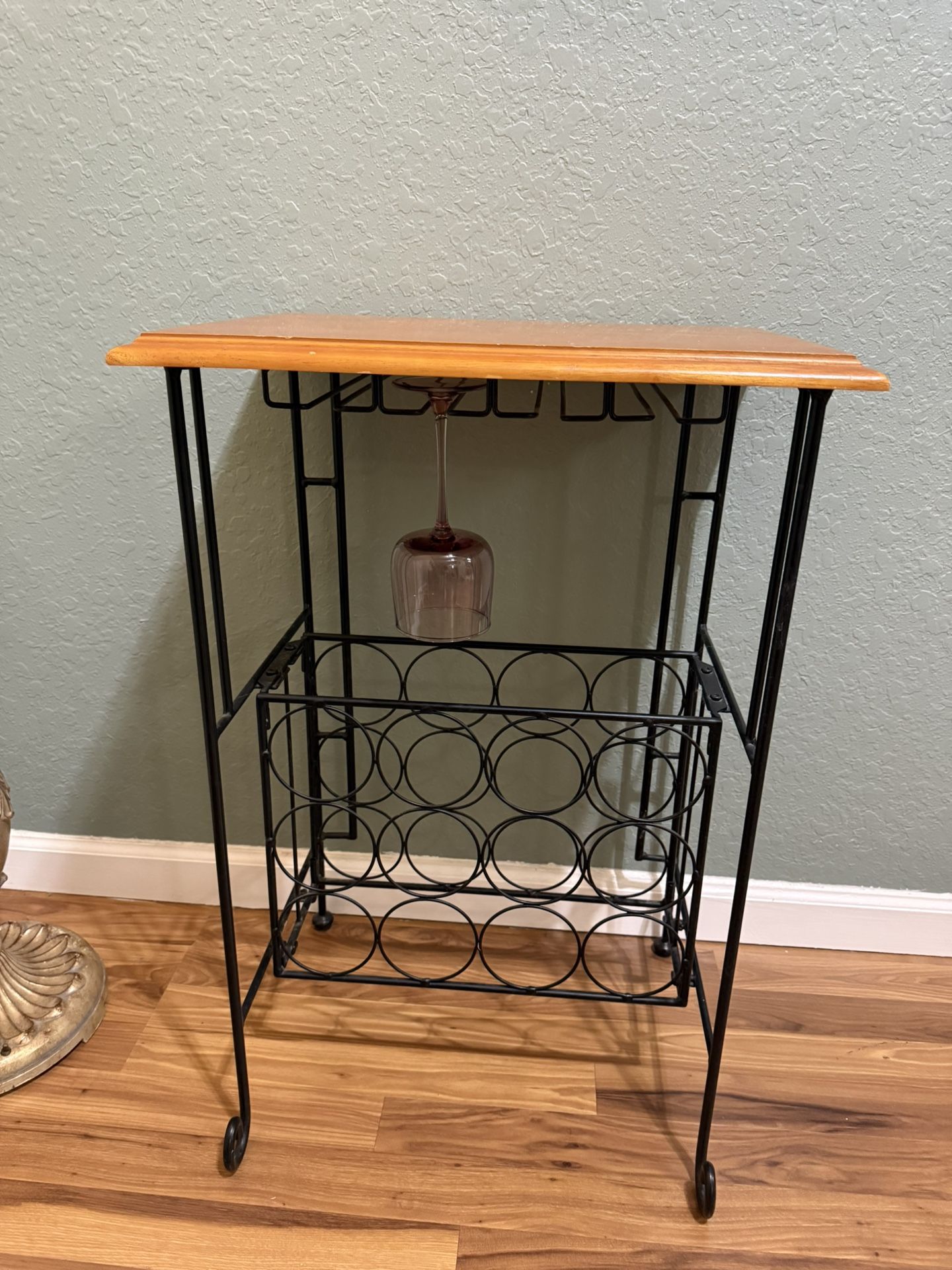 Wine Rack Table with Wood Table Top