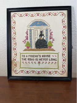 This Antique Framed cross-stitch Sampler from the 1930s