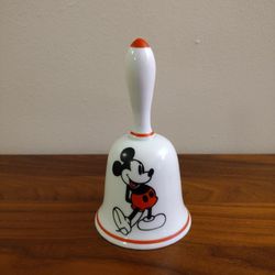Mickey Mouse Porcelain Bell Reutter Glass Disney Vintage.5.5” 