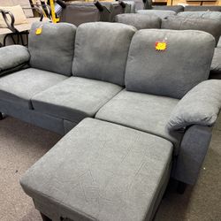 Small Sofa With Foot Stool New! 
