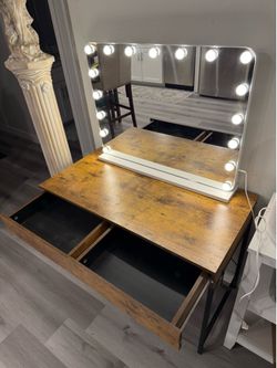 Vanity with LED mirror